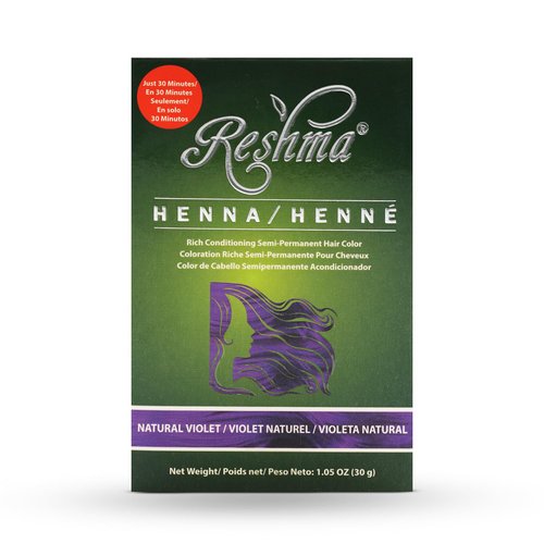 Reshma Beauty 30 Minute Henna Hair Color | Infused with Natural Herbs, For Soft Shiny Hair | Henna Hair Color/Dye, 100% Gray Coverage | Semi Permanent | Ayurveda Hair Products (Violet, Pack Of 1)