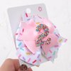 Sprinkle Birthday Hair Bow for Baby Girls - Confetti 2nd Birthday Pink Bow Party Decorations,Ice Cream for 2 Years old Birthday