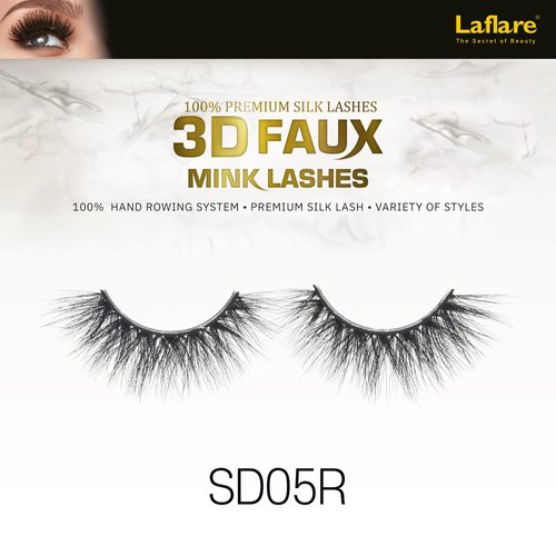 Laflare Silk Lashes 3D FAUX MINK Eyelashes, Light, Reusable, Handmade, Natural Looking, Professional Easy to Apply Eyelashes in a Knitted Style1-3 PACKS BUNDLE SPECIAL (3, SD05R)