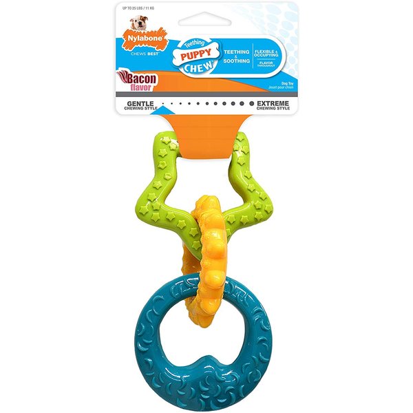 (3 Pack) Nylabone Just For Puppies Triple Teething Ring Chew Toy