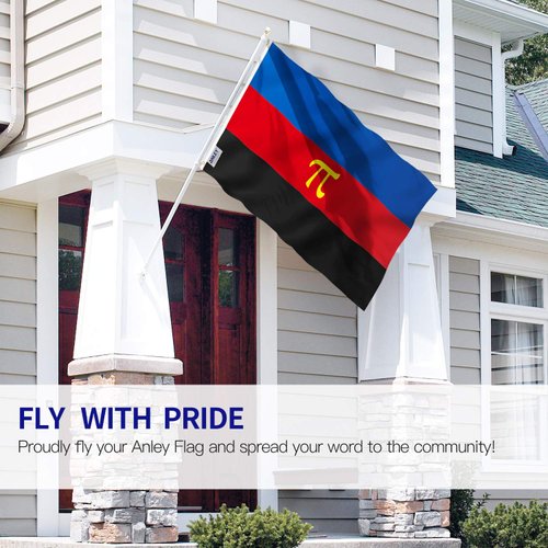 Anley Fly Breeze 3x5 Feet Polyamory Pride Flag - Vivid Color and Fade proof - Canvas Header and Double Stitched - Polyamory Pride Flag with Brass Grommets 3 X 5 Ft