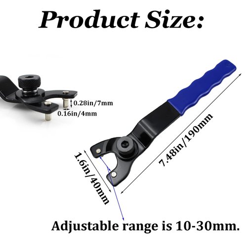 LEFVNPETS Grinder Wrench Adjustable Pin Spanner Wrench Angle Grinder Lock-Nut Wrench For Grinders (A)