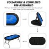 DC DICLASSE Foldable Poker Table, Card Table w/Cup Holder,Casino Leisure Table Texas Hold 'Em Poker Table for Blackjack Board Game,Blue Speed Felt,No Assembly Required(Baccarat)