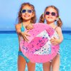 TURNMEON 5 Pcs Glitter Beach Balls, Jumbo 24 Inch & 16 Inch Sequins Pink Inflatable Beach Balls for Kids Toddlers Adults Summer Pool Balls Beach Toys Outdoor Pool Party Favors