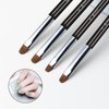 French Nail Brush, YIHUALE 2 Way French Gel Acrylic Nail Art Kolinsky Brush With Dotting Tool for Professional Manicure Cuticle Clean Up Nail Art Design- White And Black (12#, White And Black)