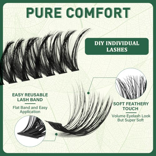 Lash Clusters 320Pcs Eyelash Clusters 80D 0.05D Curl 9-18MIX Clusters Lashes Super Soft Cluster DIY Eyelash Extension at Home(80D-0.05D,9-18MIX)