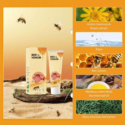 Natural Honey Bee Venom Repair Cream,Bee Venom Treatment Cream Remove Spots,Bee Venom Hydrating Moisturizing Cream,Professional Gel Joint Cream Soothing for All Parts of the Body (2)