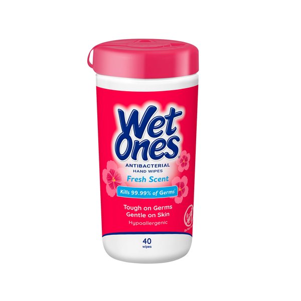 Wet Ones Antibacterial Hand Wipes, Fresh Scent Wipes | Antibacterial Wipes, Hand Sanitizer Wipes, Wet Ones Wipes, 40 ct. Canister