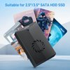 FIDECO External Hard Drive Enclosure, USB 3.0 to SATA Hard Drive Enclosure for 3.5 or 2.5 inch SATA HDD SSD with Cooling Fan, 12V Power Adapter Included, Support UASP