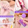 Gel Polish Remover Kit, MORGLES 10pcs Nail Remover Clips Nail Clips 300pcs Nail Wipe Cotton Pads Nano Glass Nail File Cuticle Pusher Nail File Grit 100/180 and Brushes-Purple