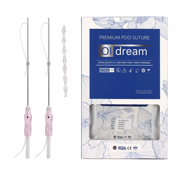 Oldream PCL Fishbone Thread, PCL Cog Threads 18G100MM, Age-Defying Lift, Bullet Model, 20pcs