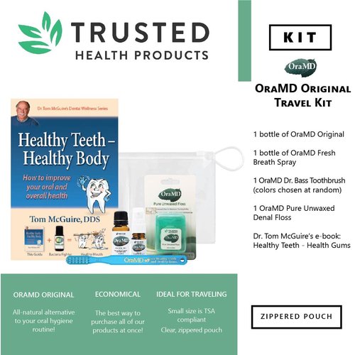 OraMD Original Strength (Single Bottle Kit) - Oral Hygiene Kits from OraMD - Original Tooth Oil with Essential Oils - Manual Toothbrushes with Soft Nylon Bristles - Pure Unwaxed Dental Floss