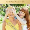 MEANT2TOBE 50th Birthday Sash and Tiara for Women - Fabulous Glitter Sash + Queen Rhinestone Gold Premium Metal Tiara for Her, 50th Birthday Gifts for 50 Party