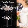 Yeshone 5 Pieces Wedding Hair Comb Bridal Hair Pins Crystal Pearl Hair Accessories Rhinestone Flower Hair Piece for Wedding Bride Women(Rose Gold,Classic Style)