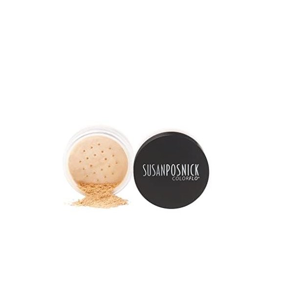 SUSAN POSNICK, COLORFLO: Natural Makeup, Vegan, Cruelty Free, Mineral Powder Foundation & Sun Protection/Loose (M6/Medium Slightly Pink) US Brand