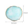 BETURY Resin Nail Art Palette, Nail Art Painting Mixed Color Palette Gold Edge Nail Gel Color Makeup Display Board (3#Blue)