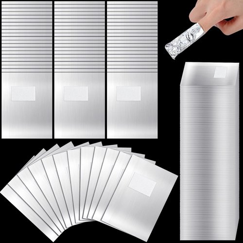 1000 Pcs Nail Polish Remover Gel Nail Polish Remover Foil Nail Wraps with Pre Attached Lint Pad for Removing Nail Polish, Silver