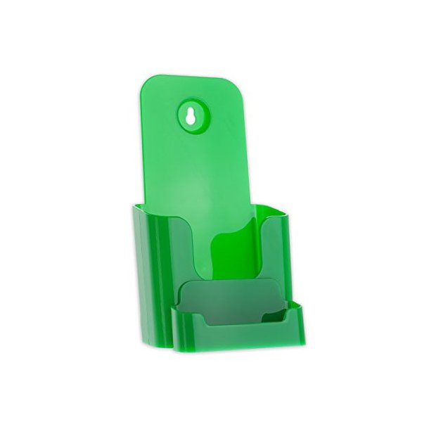 Source One Green Deluxe 4 Inch Wide Trifold Brochure Holder with Business Card Holder