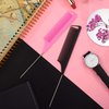 18 Pieces Parting Comb for Braids, Rat Tail Comb Stainless Steel Pintail Comb Teasing Combs for Hair Cutting Hair Styling Hairdressing (Black, Pink)