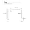 PHASAT 16 Inches Black Shower Head Arm,S Shaped Shower Arm with Flange,High Rise Shower Head Extension Arm,Shower Arm Extension Matte Black,PU9H02