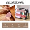 Jaxbo 18 Pcs Mini Travel Hair Brush,Colorful Wet and Dry Detangler Brush for Women Girls Toddler,Soft Bristles Brush with Waterproof Hair Ties