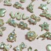 30Pcs Luxury Mix Gold Nail Charms Shiny Pearl Alloy Nail Rhinestones Butterfly Heart Star Nail Charms Metal Snake Flower Nail Art Charm Nail Gems for Nails Women Acrylic Nail Jewels Nail Decorations