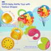 Qizebaby 21PCS Baby Rattles Toys Set, Baby Toys 3-6 Months, Infant Grab and Shake Rattle, Sensory Teether, Music Learning Toys for 3 4 5 6 7 8 9 10 11 12 Month 1 Year Old Toys for Newborn Boys Girls