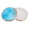 2 Pieces Resin Nail Art Palette, Nail Art Painting Gel Palette Gold Edge Nail Gel Color Makeup Display Board Nail Art Display Cosmetic Mixing Tools