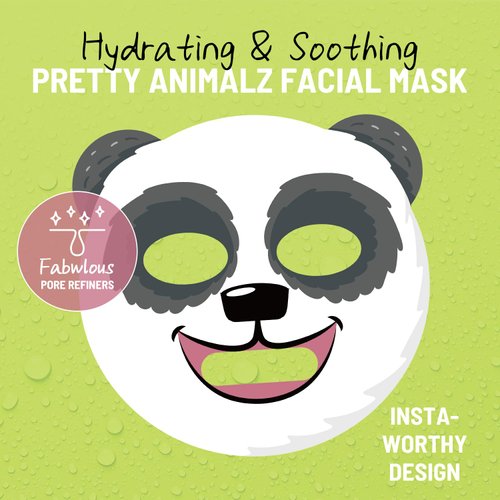 IREV Sheet Mask Skin Care, Animal Character Sheet Masks, Face Mask Skincare, Beauty Facial Mask Spa Face Mask, Soothing Face Sheet Masks, Facial Masks, Moisturizing Face Masks, 5 Pack (Panda)