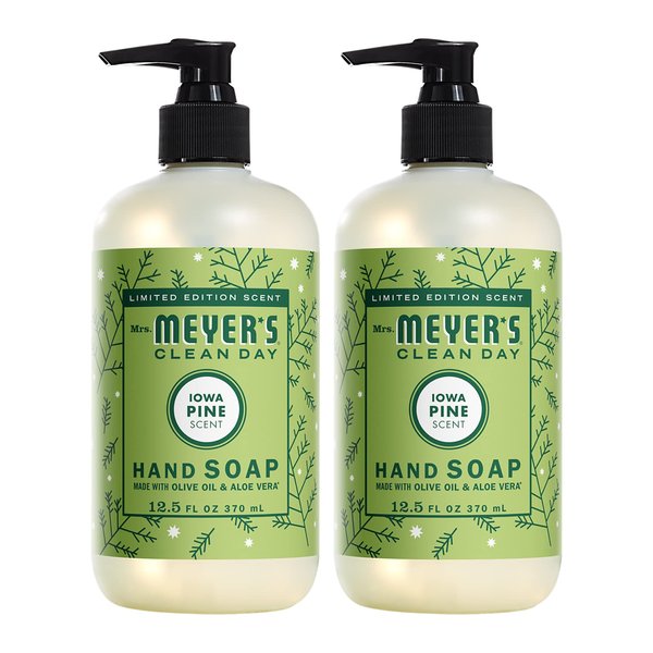 Mrs. Meyer's Liquid Hand Soap, Cruelty Free and Biodegradable Formula, Iowa Pine Scent, 12.5 oz (Pack of 2)