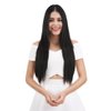 REECHO 24" Straight Long 4 PCS Set Thick Clip in on Hair Extensions Dark Brown with Little Reddish