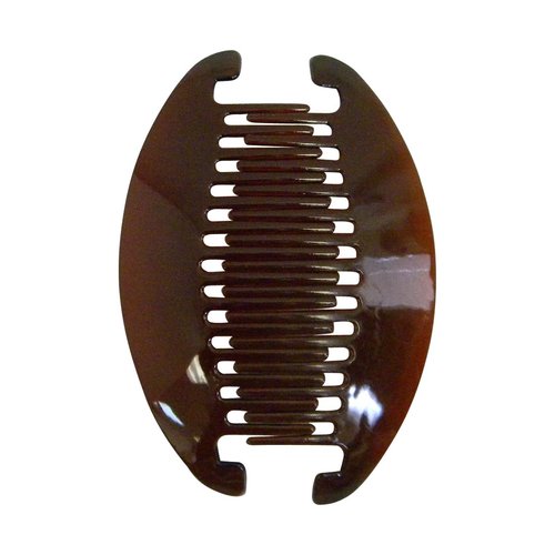 Brown 6.5 Inch Banana Clip Hair Clincher Interlocking Two Sides Hair Comb