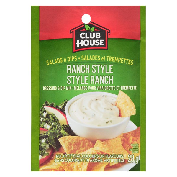 Club House Ranch Style Dressing & Dip Mix, 28g/1oz., Imported from Canada)