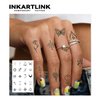 INKARTLINK Tattoo Tech, 2 Sheets Medium Semi Permanent Tattoo, Adult Art Design Temporary Tattoos, Lasts 1-2 Weeks, Waterproof, Realistic Look, No Adhesive, No Reflection (Woman's Finger Flowers)