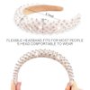 AHONEY Rhinestone White Headband for Women Girls, Hair Bling Crystal Glitter Sparkly Diamond Padded Headband Fancy Jeweled Headpiece Holiday Hair Accessories Birthday Gifts (White)