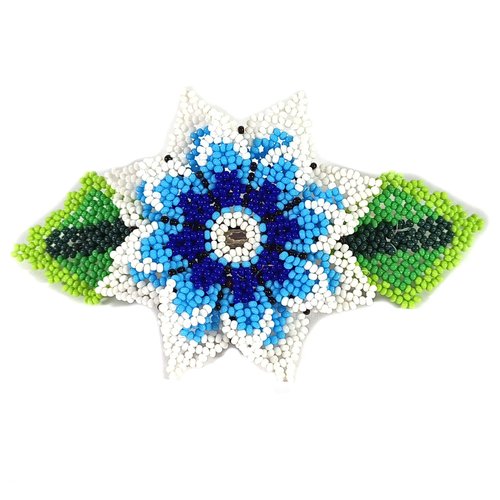 Beaded Hair Clips Native American Style Handmade Collection (Turquoise & White)