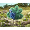 Folkmanis Small Peacock Hand Puppet, Blue; Green, Gold