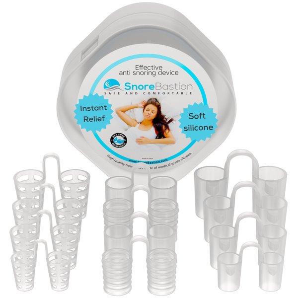 Nostril Opener by Snore Bastion -12 Nasal Dilators for Sleeping - Soft Silicone Nose Breathing Inserts - Nasal Cones - Nose Plugs for Snoring - Snore Silencer Sinus Vents - Nose Vents