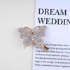 Iaceble Sparkly Rhinestone Butterfly Hair Clip Barrette Crystal Butterfly Side Clip Hairpin Gold Cz Butterfly Hairpin Clips Bridal Weddings Hairclips Decorative Hair Accessories for Women