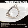 Fluher 2 PCS Car Exhaust Gasket, Durable Metal 500MPa Vehicle Seal Accessories with 3 Holes, Universal Waterproof Oval Automotive Exhaust Gasket Replacements for Truck SUV Car (Silver #2.5In)