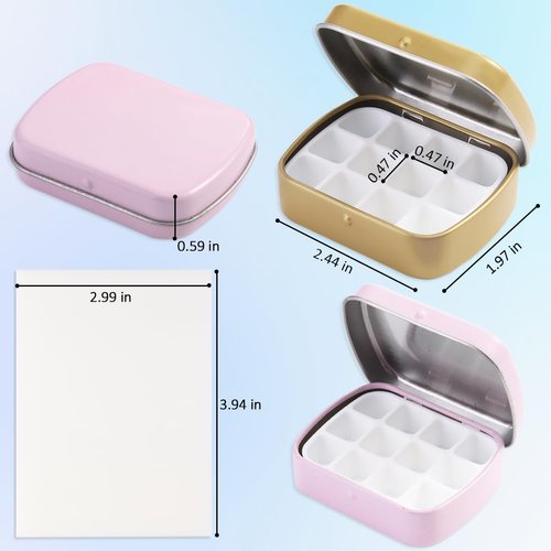 Fcozpjk Nail Art Palette, 2PCS Gel Nail Polish Palette Box with Disposable Nail Art Palette Papers Nail Gel Brush Pen, Sequins Glitter Powder Color Gel Mixing Tool Manicure Polish Container Box