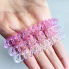 Reazana 27 Pieces Spiral Hair Ties No Crease Coil Hair Ties Phone Cord Hair Ties Waterproof Elastic Hair Bands Traceless Ponytail Holder Hair Coils 1.6inch(4cm) for Women and Girls (Ombre Purple)
