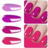 Vishine Pink Gel Nail Polish Set 4 Colors, Hot Pink Tones Sakura Spring Rose Purple Fushia Dark Pink All Seasons Soak Off Long Lasting Nail Art Design Salon Home Manicure Kit C027