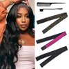 AIFIHIYI Elastic Bands for Wig, Lace Melting Band, 3PCS Wig Band for Lace Frontal with Rat Tail Comb, Edge Brush, Wig Bands for Keeping Wigs in Place, Edge Wrap to Lay Edges Lace Band for Wigs Edges
