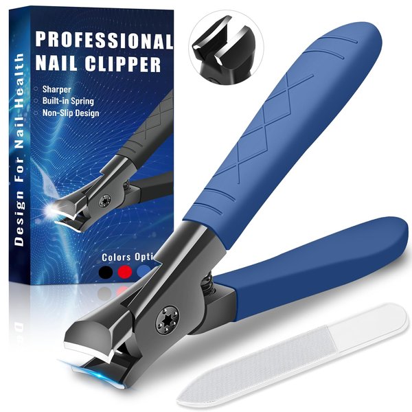 Nail Clippers for Thick Nails, Professional Nail Clippers, Senior Nail Clippers for Men, Women, Toe Nail Clippers Adult Thick Nails, Long Handle Ultra Sharp Nail Clippers for Finger Nails and Toenails