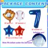 Kwuz Baseball Balloons 7th Birthday Decorations for Boys | Baseball Birthday Decoration Sports Theme Party Supplies, 32Inch Foil Mylar Number 7 Balloon Navy Blue Red White Sports Balloon Arch Kits