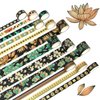 WAPETASHI 40 Rolls Washi Tape Set - Green Floral Decorative Tape, Adhesive Tape for Bullet Journal Supplies, Junk Journal, DIY Craft, Scrapbooking Supplies, Gift Wrapping, Party Decoration, Art Craft