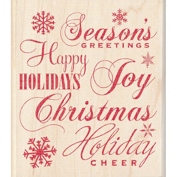 Inkadinkado Wood Stamp, Holiday Words