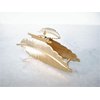Generic Gold or silver leaf metal hair claw clip jaw clip (Primary color: Silver), 1 Count (Pack of 1)