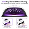 UV LED Nail Lamp with UV Gloves 72 Beads,300W Professional UV Nail Dryer Light for Gel Nails Polish/Acrylic,Fast Curing Gel X Polish Lamp with Phone Holder Smart Sensor 4 Timer,Nail Art Drying Tools